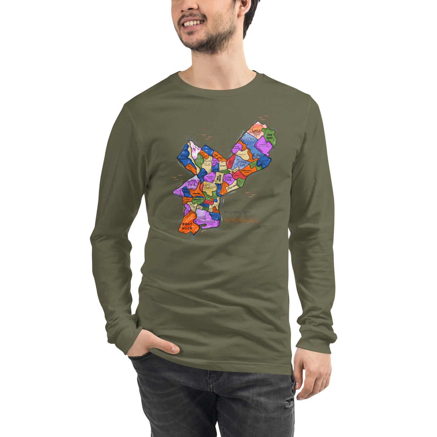 Philly Map Long Sleeve Tee (unisex)