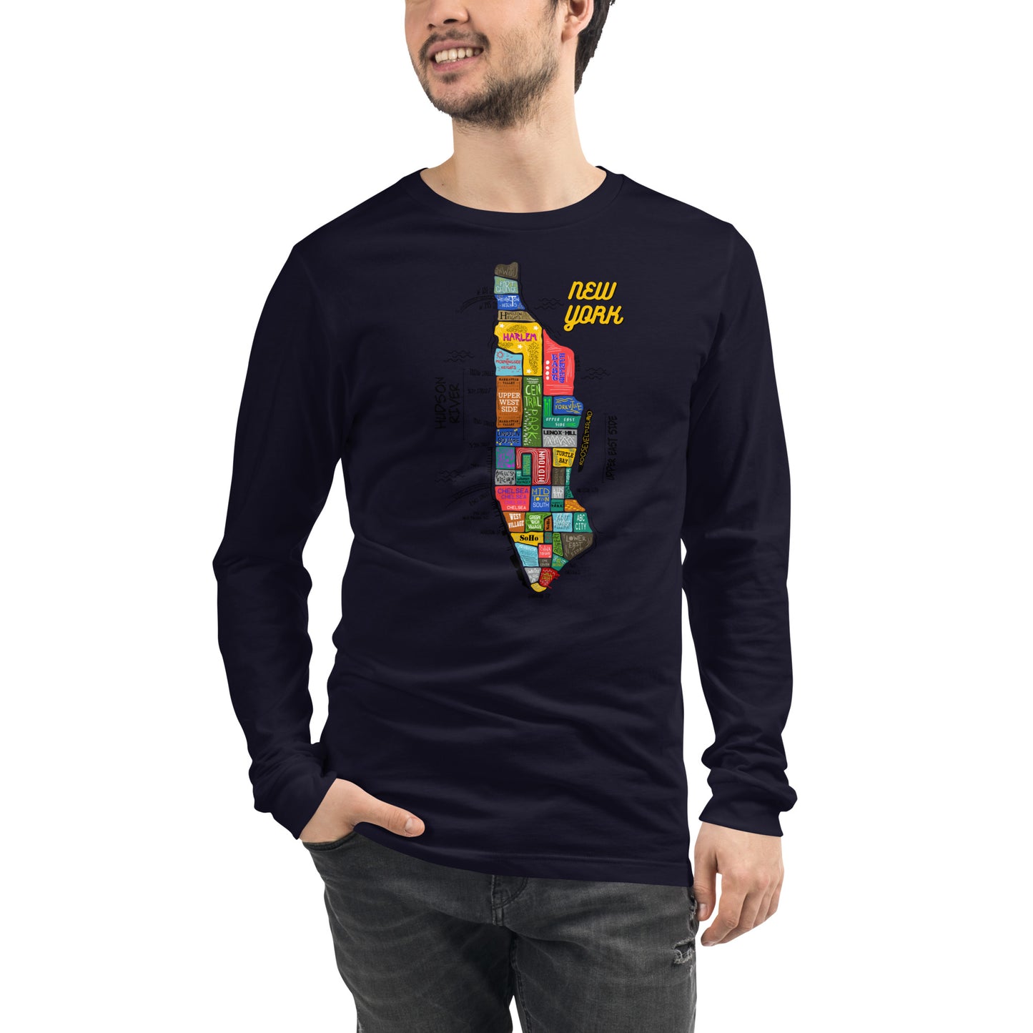 NYC map Long Sleeve Tee (unisex)