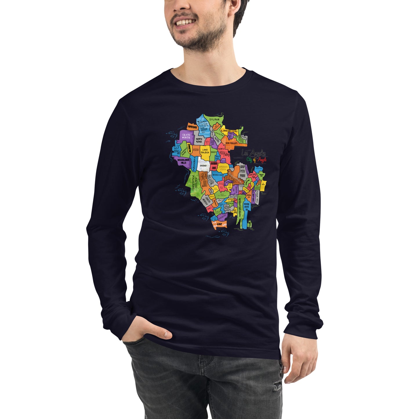 Los Angeles Map Long Sleeve Tee (unisex)