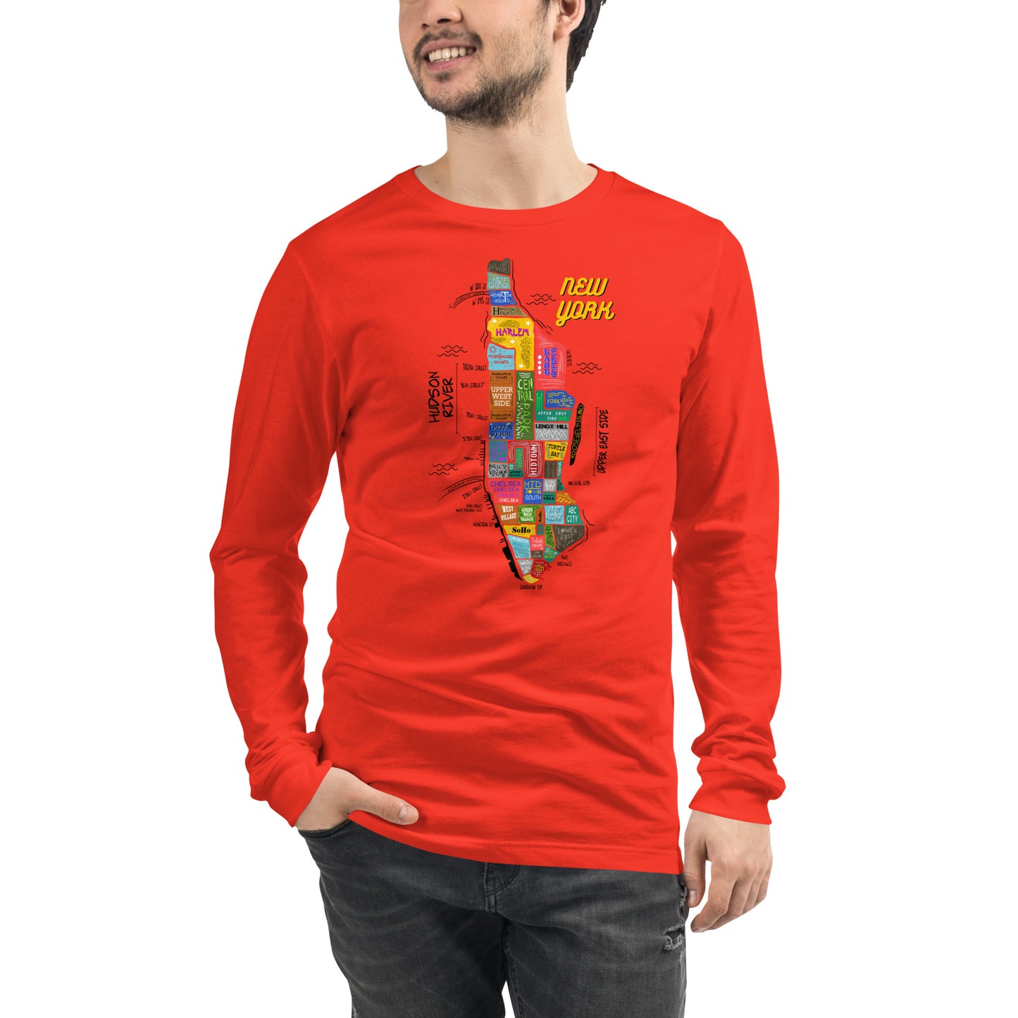 NYC map Long Sleeve Tee (unisex)