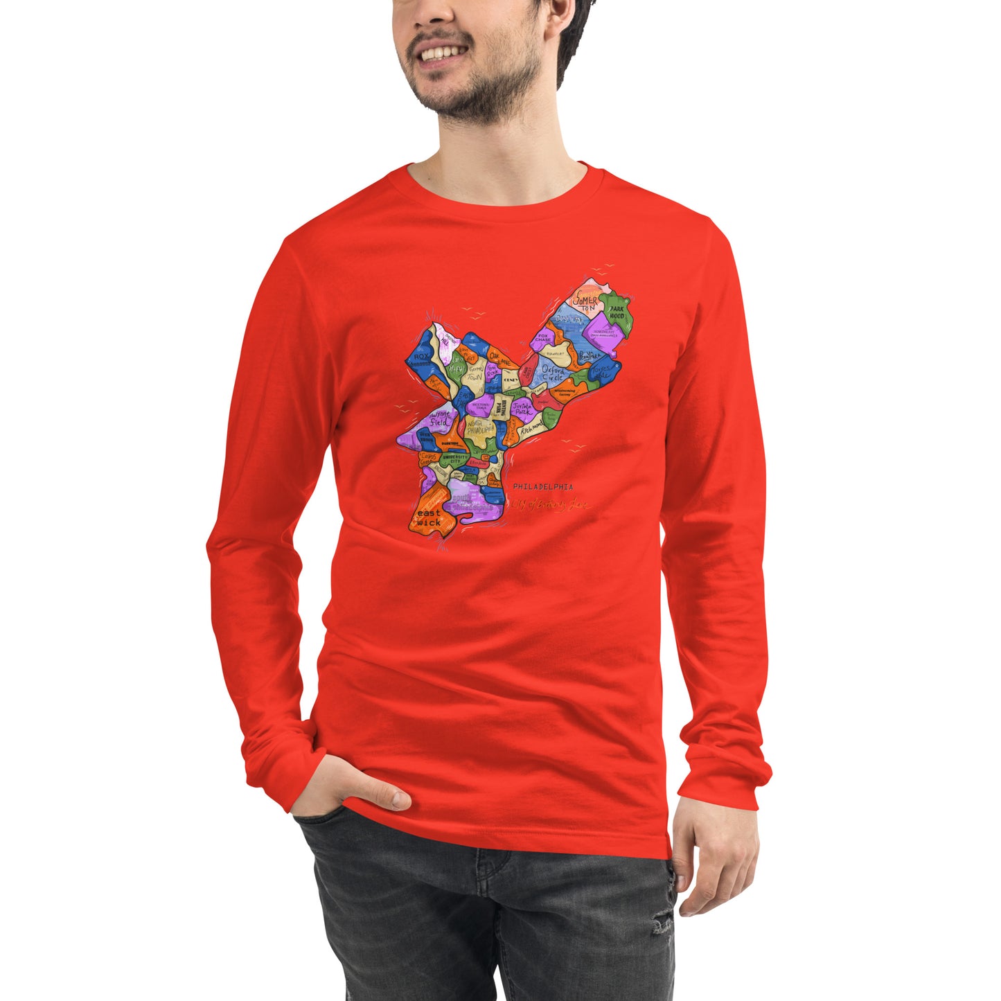 Philly Map Long Sleeve Tee (unisex)