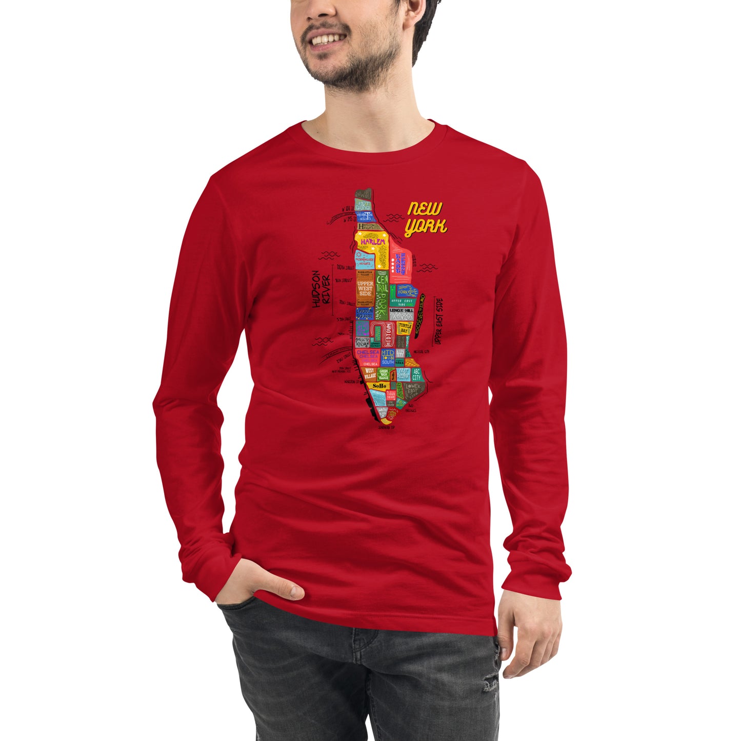 NYC map Long Sleeve Tee (unisex)
