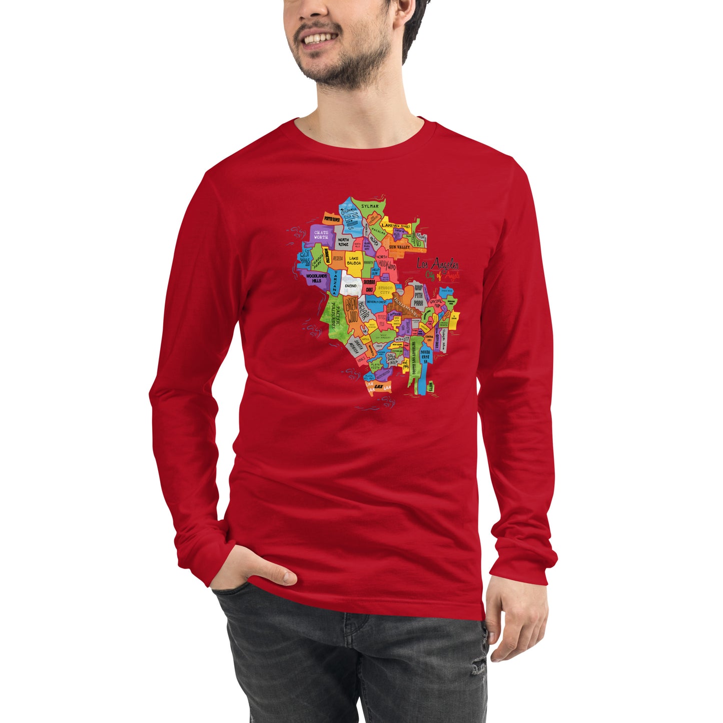 Los Angeles Map Long Sleeve Tee (unisex)