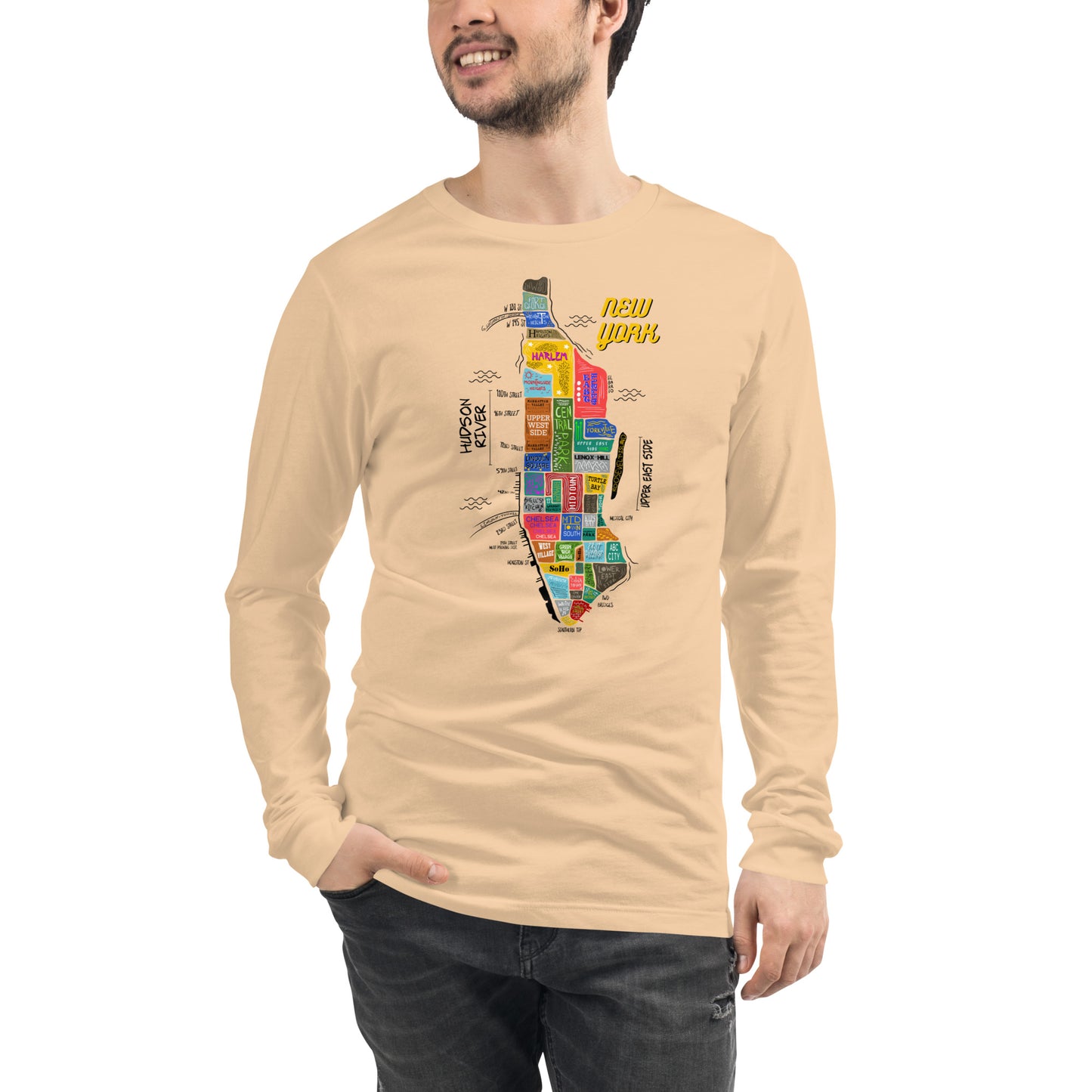 NYC map Long Sleeve Tee (unisex)