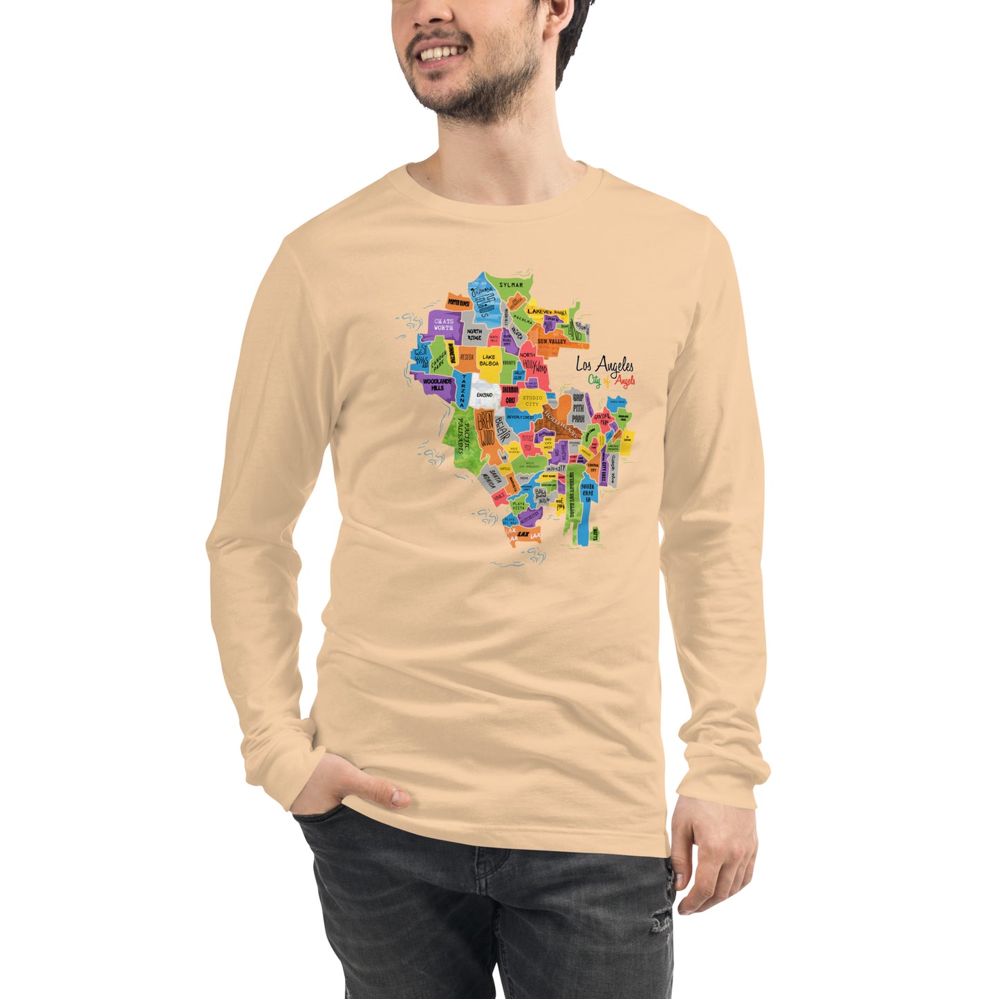 Los Angeles Map Long Sleeve Tee (unisex)