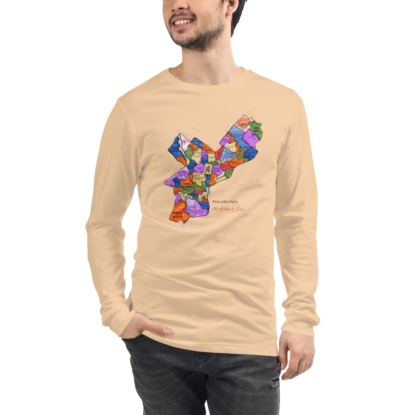 Philly Map Long Sleeve Tee (unisex)