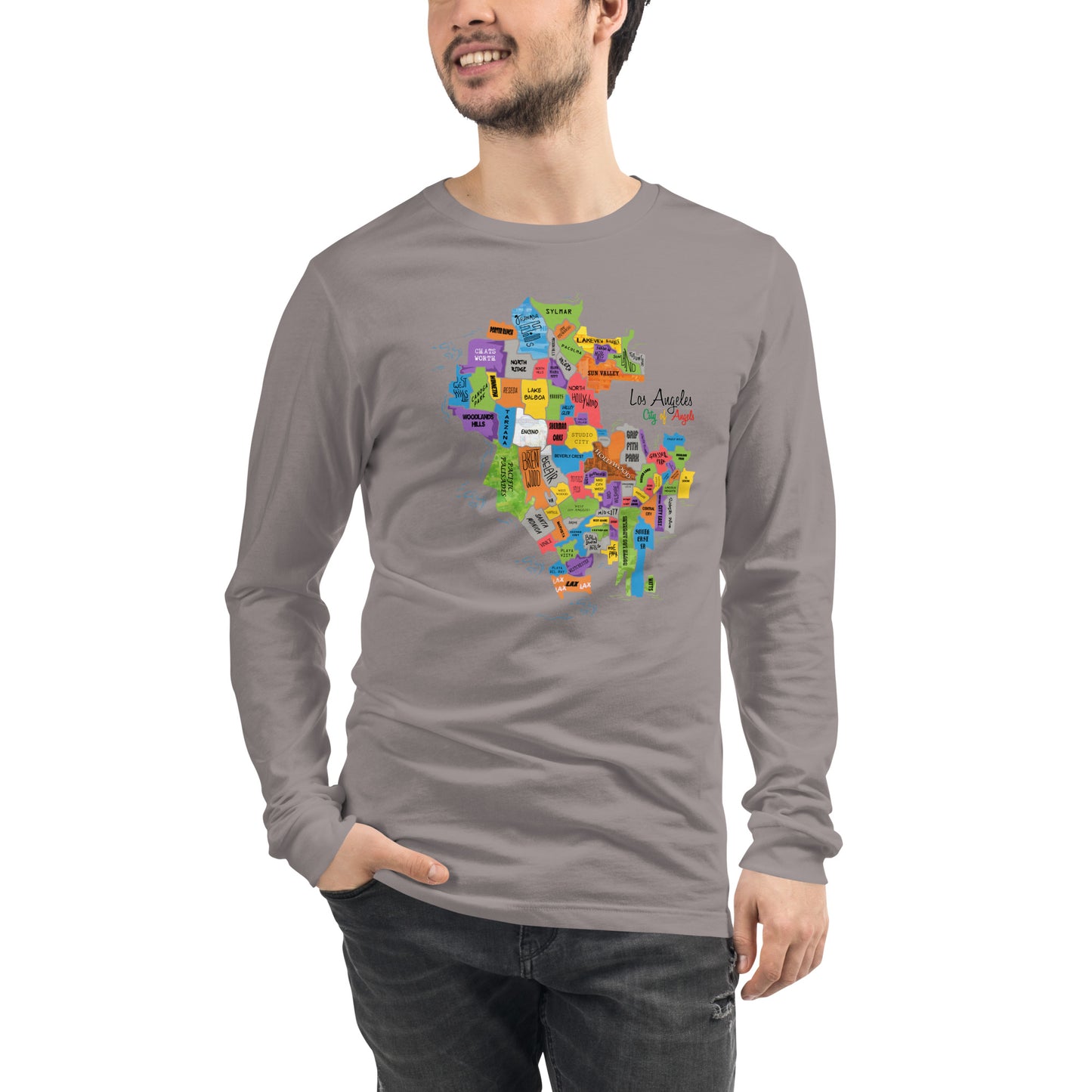 Los Angeles Map Long Sleeve Tee (unisex)