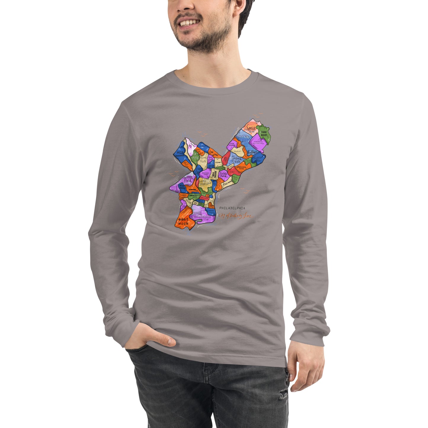 Philly Map Long Sleeve Tee (unisex)