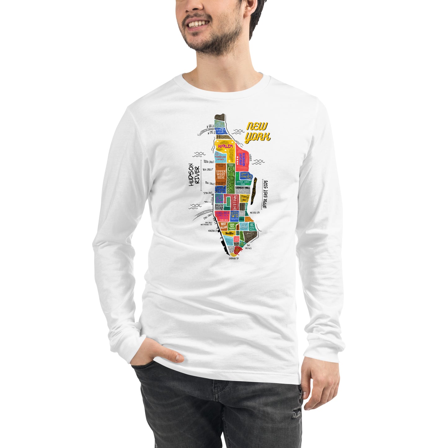 NYC map Long Sleeve Tee (unisex)