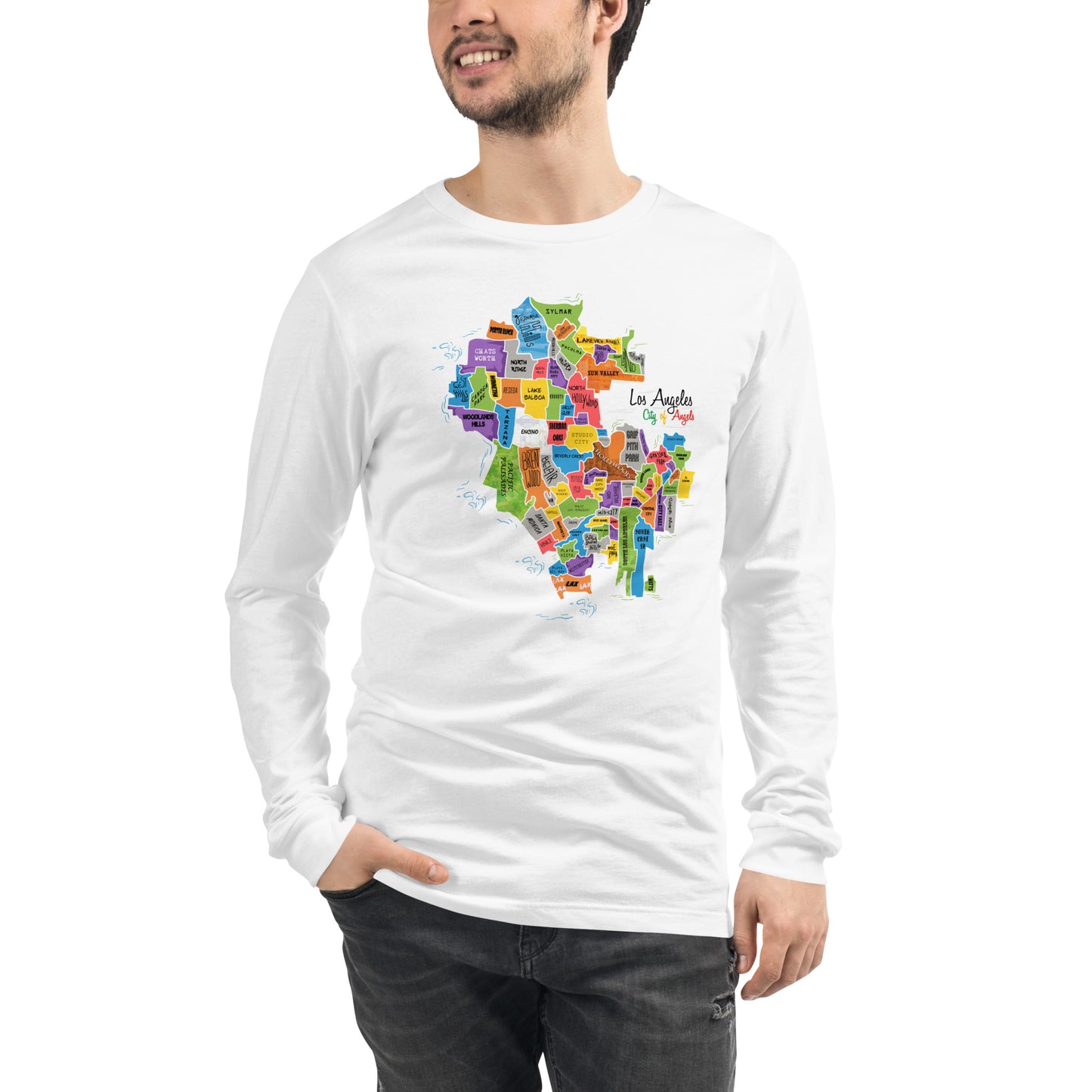 Los Angeles Map Long Sleeve Tee (unisex)