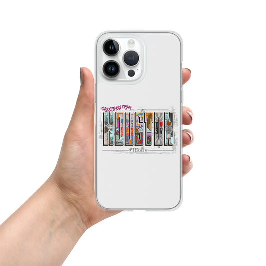 Houston Postcard Style iPhone Case (horizontal)