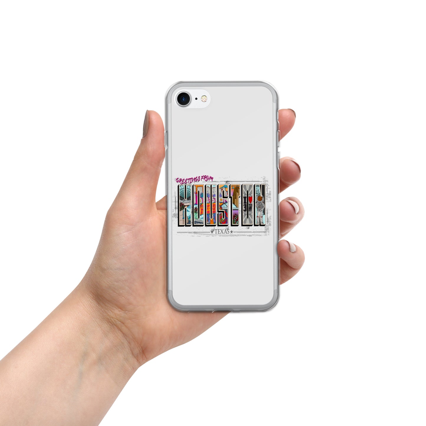 Houston Postcard Style iPhone Case (horizontal)