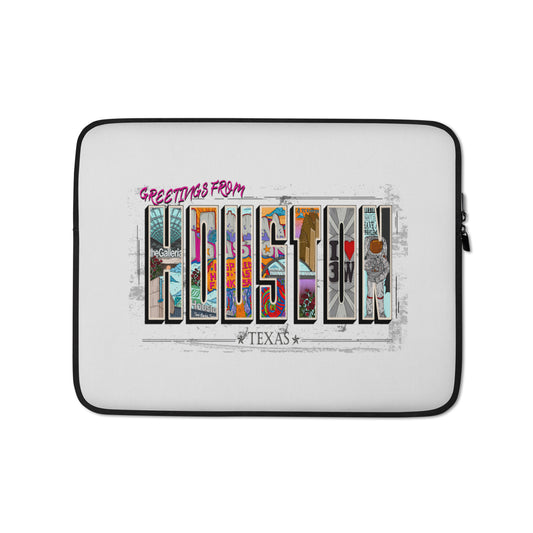 Houston post Card Style Laptop Sleeve