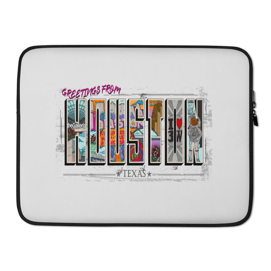 Houston post Card Style Laptop Sleeve