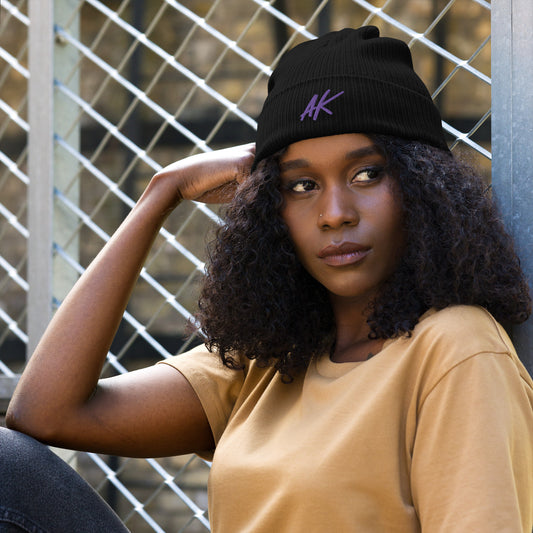 AK ribbed beanie (purple)