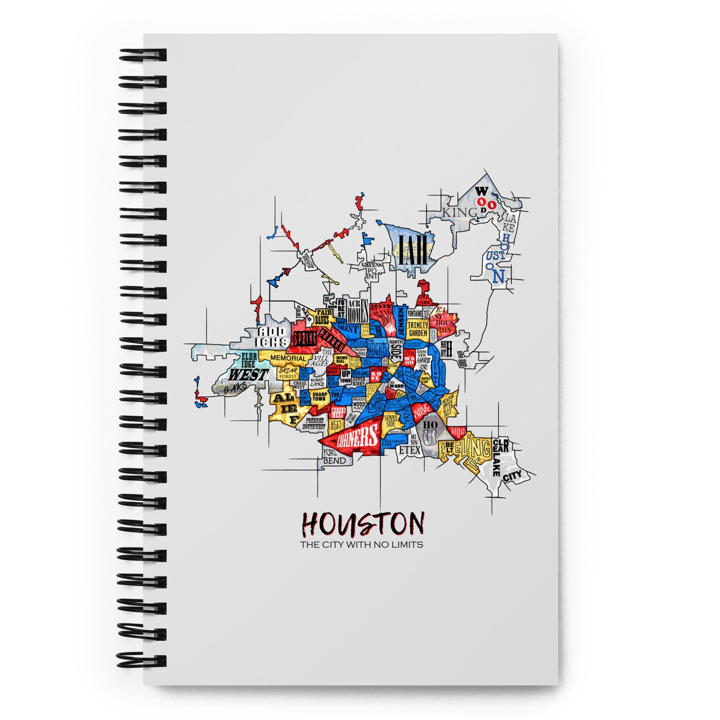 Houston map Spiral notebook