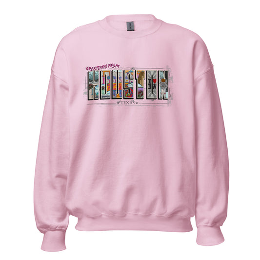 Houston Post Card Style Crewneck (unisex)