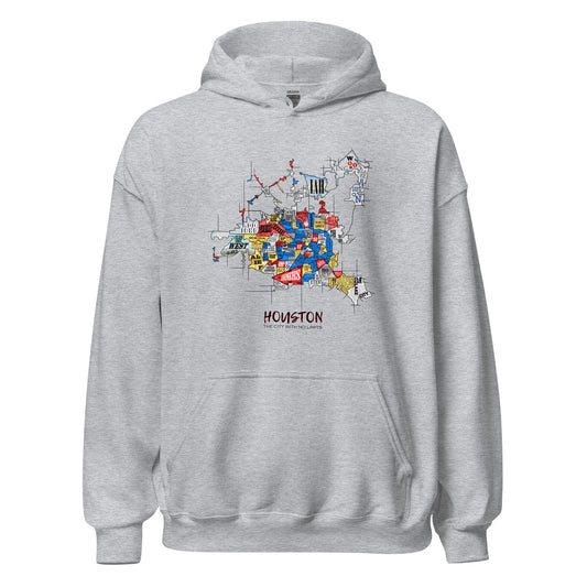 Houston Map Hoodie (unisex)
