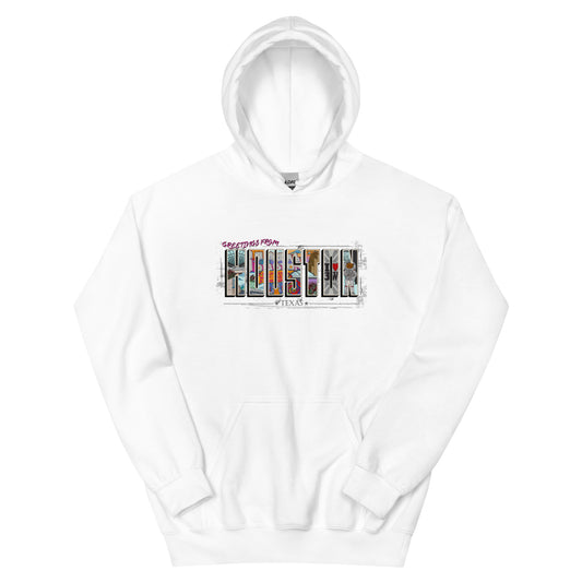 Houston Post Card Style Hoodie (unisex)