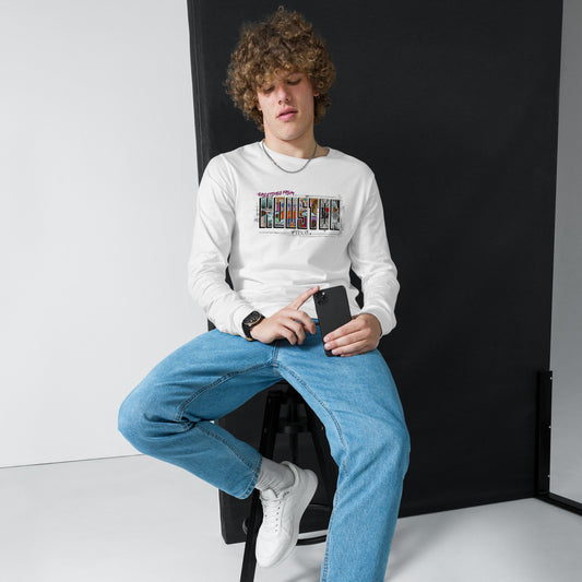 Houston Post Card Style Long Sleeve Tee (unisex)