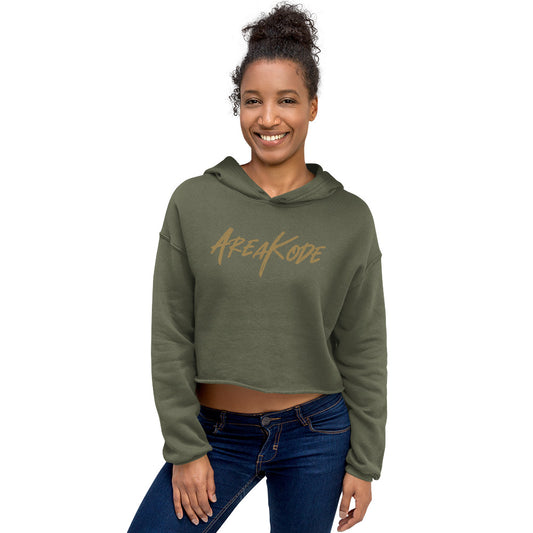W| AreaKode Crop Hoodie (gold)