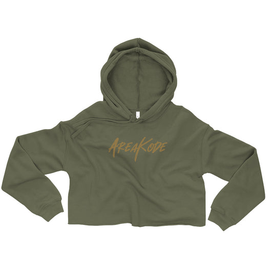 W| AreaKode Crop Hoodie (gold)