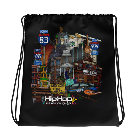 Baltimore Graphic Drawstring Bag