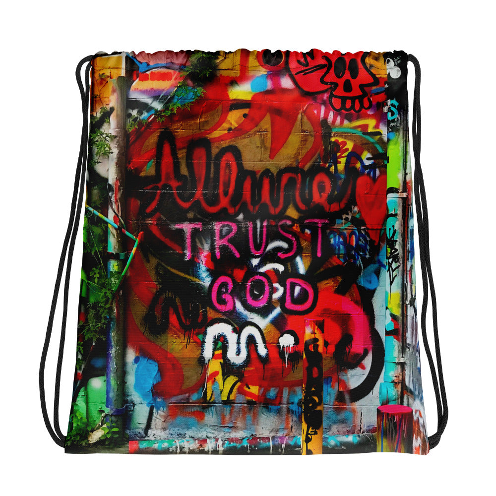 Trust God Drawstring bag