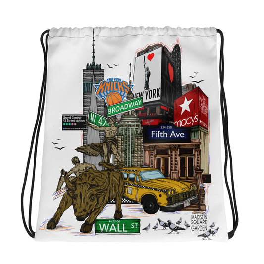 NYC Graphic DrawString Bag