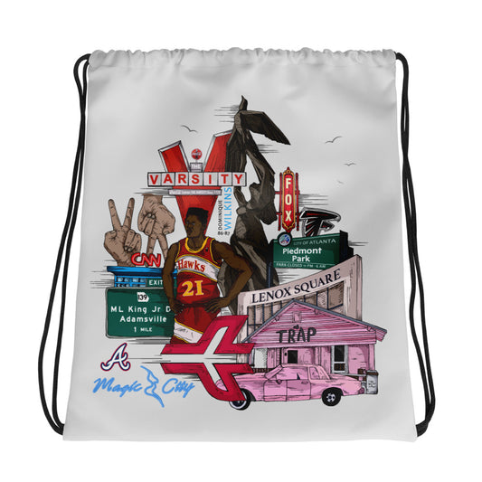 ATL graphic Drawstring bag (gray)