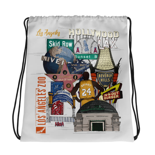 Los Angeles Graphic Drawstring Bag