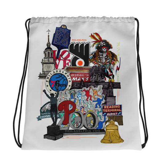 Philly Graphic Drawstring bag