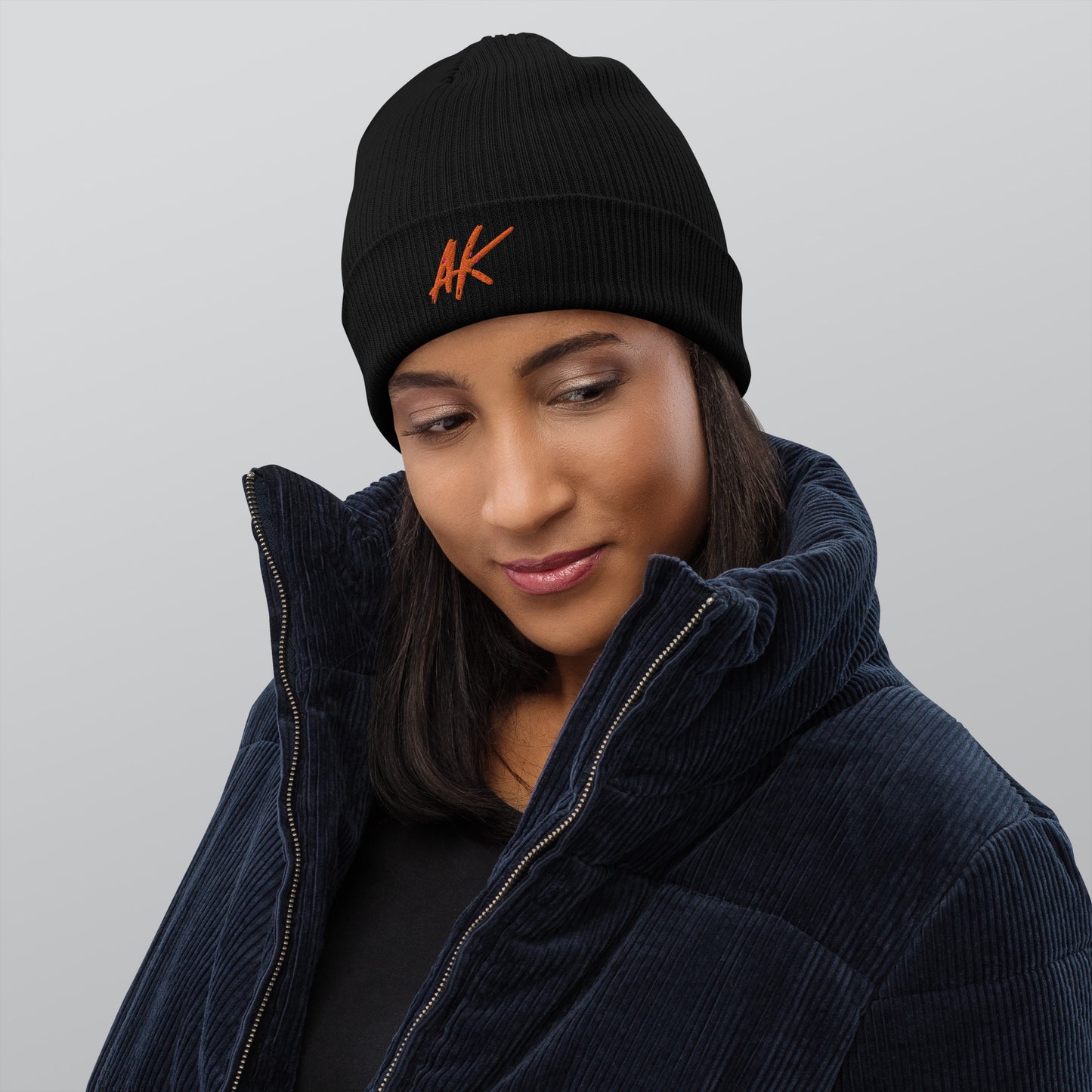 AK ribbed beanie (orange)