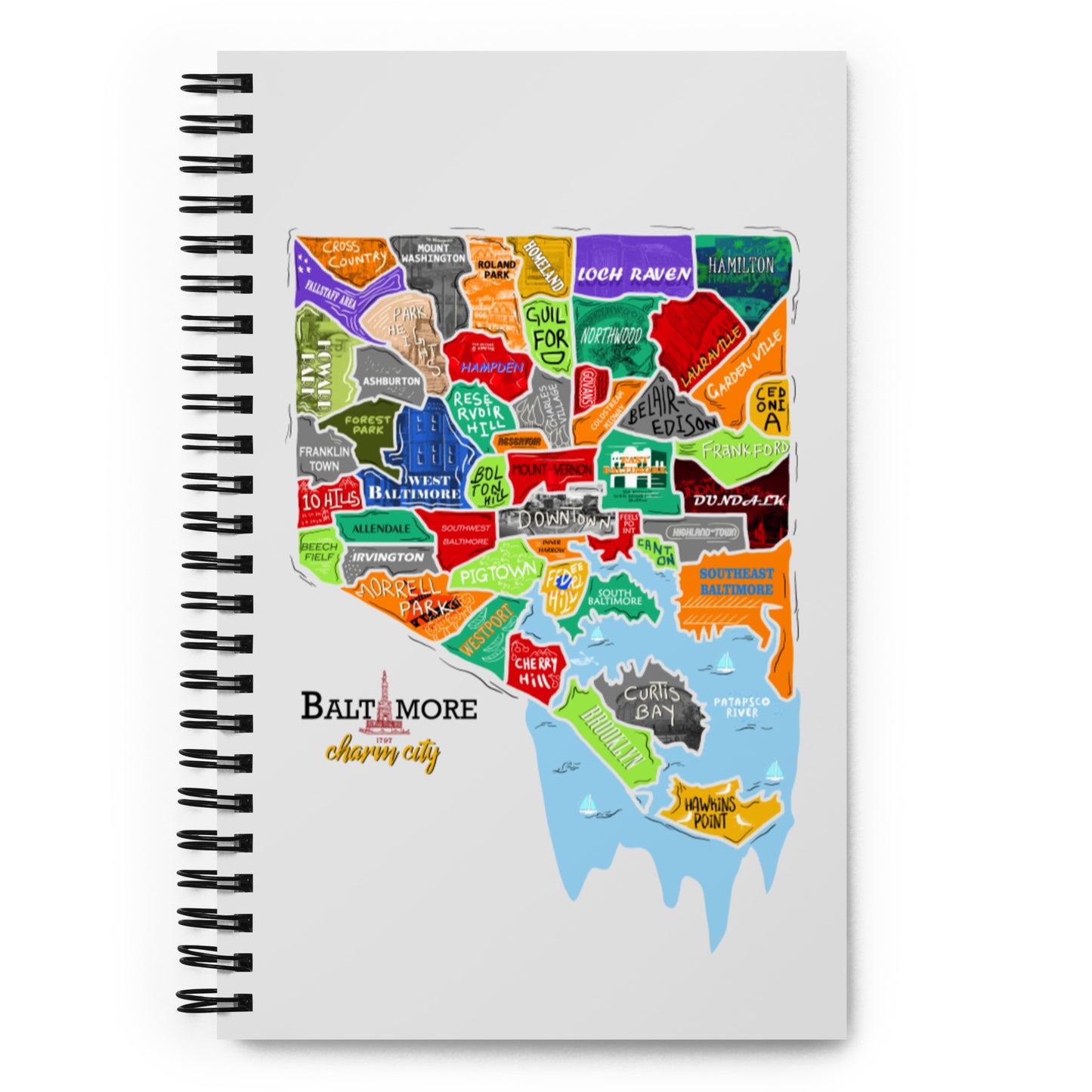 Baltimore map Spiral notebook