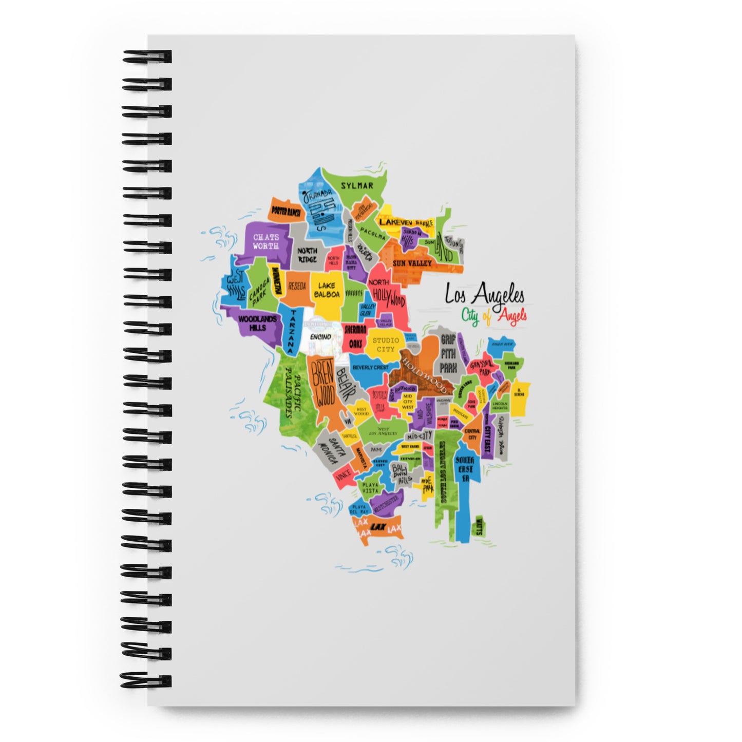 Los Angeles Map Spiral notebook