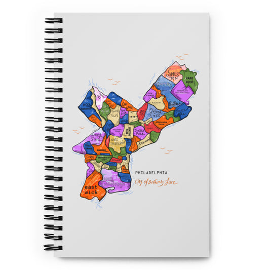 Philly Map Spiral notebook