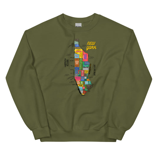NYC map crewneck (unisex)
