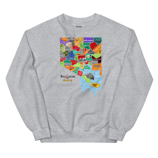 Baltimore map Crewneck (unisex)