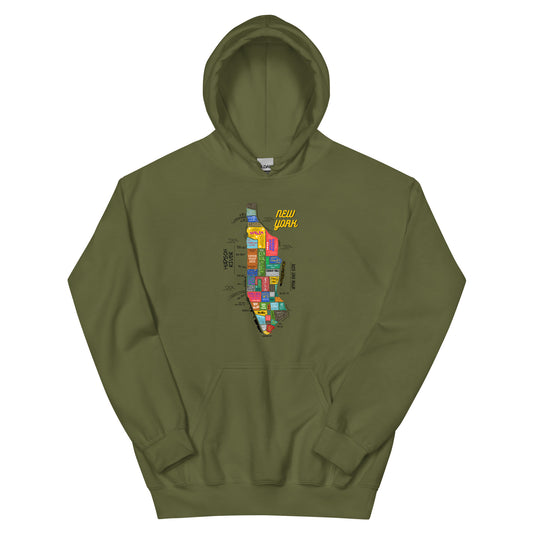 NYC map Hoodie (unisex)