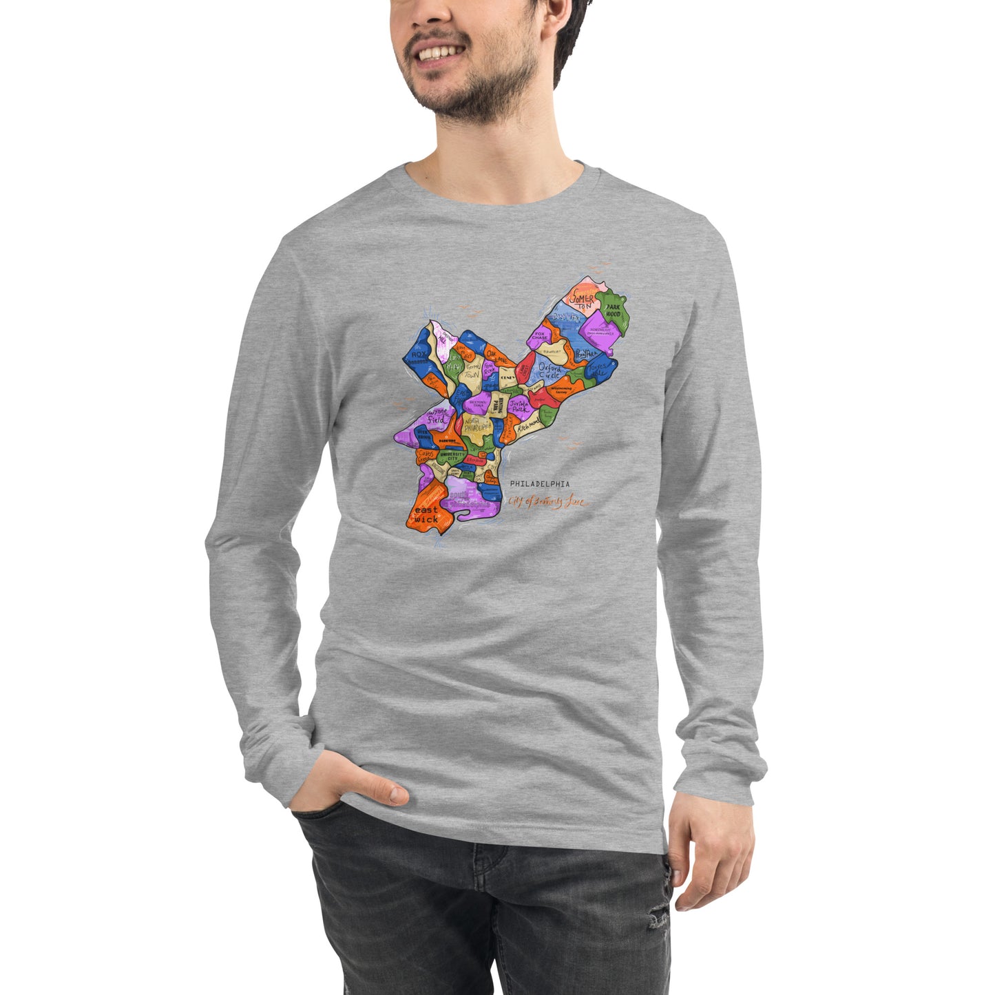 Philly Map Long Sleeve Tee (unisex)